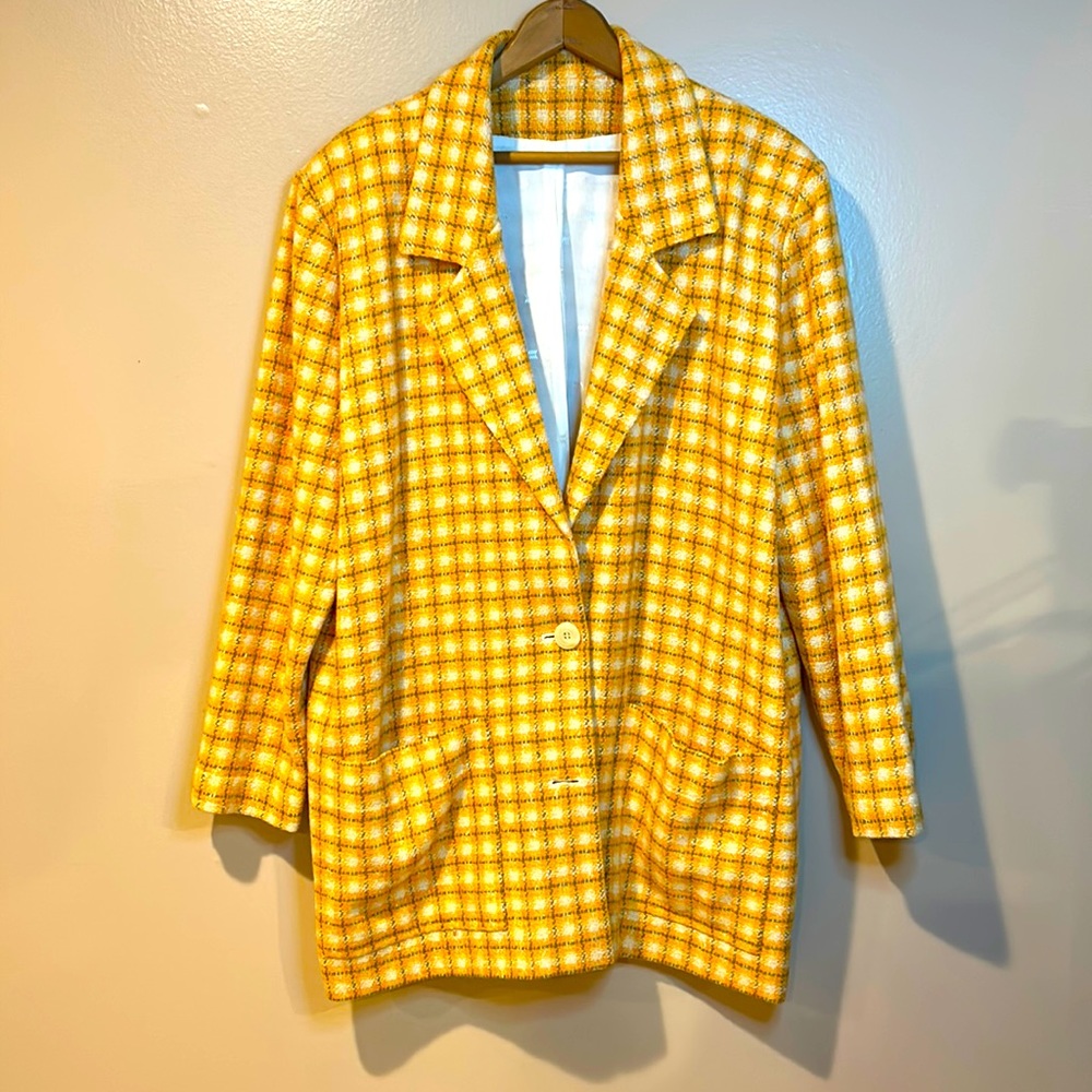 Vintage plaid oversized blazer
